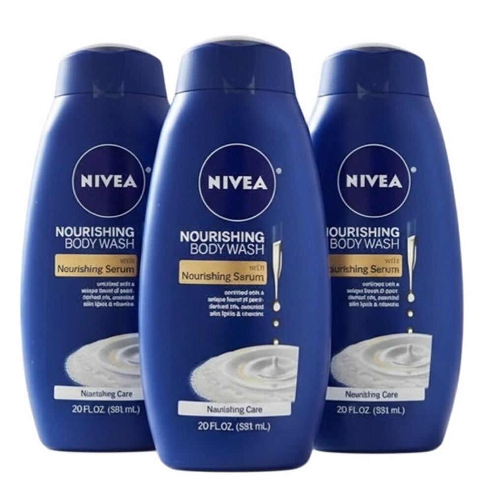 Lot 3 Nivea Nourishing Care Body Wash, 20 fl oz